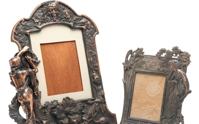 Art Nouveau Style Cast Metal Picture Frames, Mid to Late 20th Century