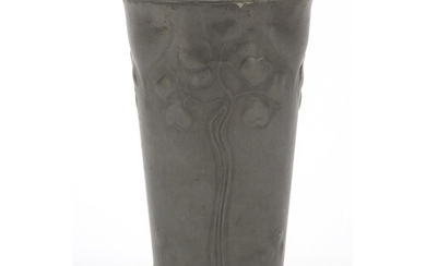 Art Nouveau pewter vase by Orivit numbered 2109, 13cm high