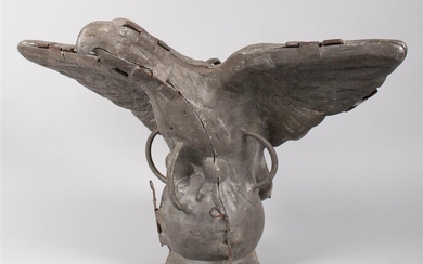 BALD EAGLE PEWTER TWO-PART ICE CREAM MOLD, LATE 19TH/EARLY 20TH CENTURY, FOR PRESIDENT GEORGE H. W. BUSH'S BIRTHDAY