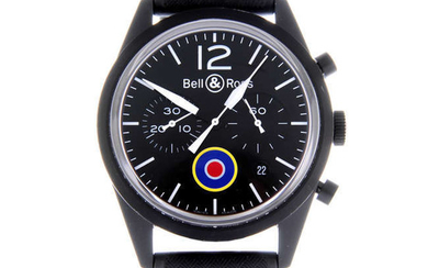 BELL & ROSS - a limited edition gentleman's PVD-treated stainless steel Vintage RAF Insignia chronograph wrist watch.