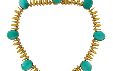 BUCCELLATI Turquoise Gold NECKLACE 1950s Italy