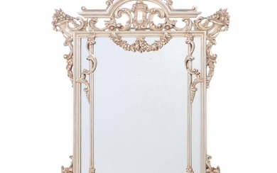 Baroque Style Silver Leaf Mirror, Late 20th Century