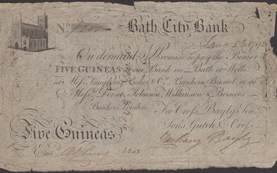 Bath City Bank, for Cross, Bayly Senr, Sons, Gutch & Cross, 5...