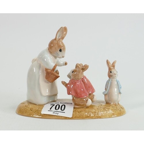 Beswick Beatrix Potter tableau figure: Mrs Rabbit and the fo...