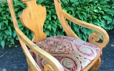 Biedermeier Style Custom Upholstered Armchair