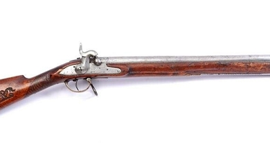 Blunderbuss with carved wooden butt