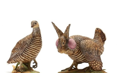 Boehm, Pair of Lesser Prairie Chicken Sculptures