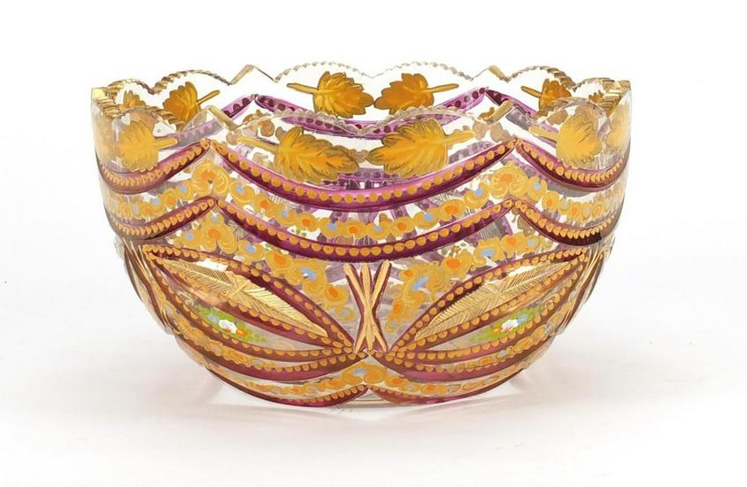 Bohemian cut glass bowl made for the Islamic market