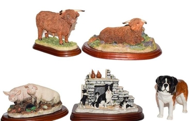 Border Fine Arts Studio models: 'Highland Bull (lying)', model No....
