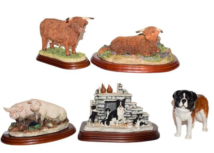 Border Fine Arts Studio models: 'Highland Bull (lying)', model No....