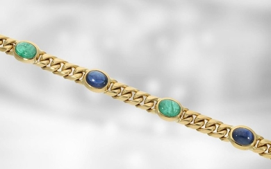 Bracelet: high-quality solid armoured bracelet with fine emerald...