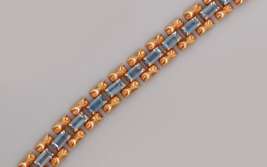 Bracelet plat en or rose, 750 MM, souligné... - Lot 9 - Marie-Saint Germain