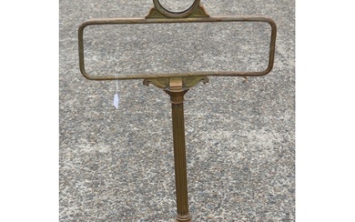 Brass pedestal sign holder, approx 87cm H x 53cm W