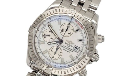 Breitling Chronomat Evolution White MOP Dial Chronograph 44mm Steel Watch
