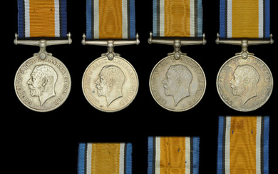 British War Medal 1914-20 (8) (1/C.W.O. E. M. Bannister. 1st S.A.I.; Pte....