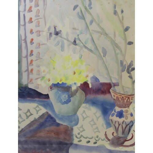 British school (20th century), A floral still life in the i...