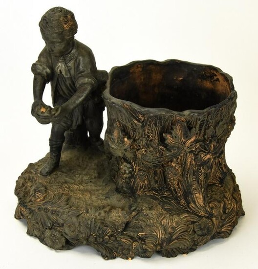 Bronze Tone Neoclassical Style Figural Planter