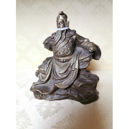 Bronze figure of an Oriental warrior { 11cm H X 10cm W X 5c...