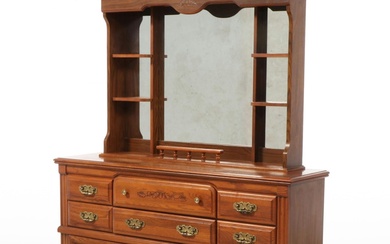 Broyhill Federal Style Oak and Laminate Eight-Drawer Dresser