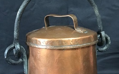 Bucket - Aker-Frison Amazing Bucket with Lid for Fireplace - Copper