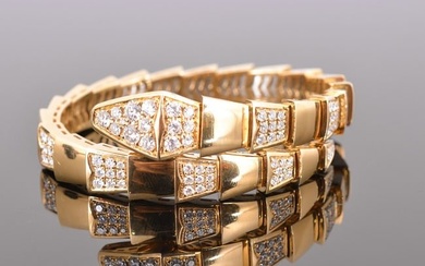 Bulgari 18K Gold & Diamond SERPENTI Bracelet