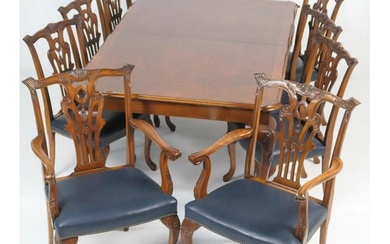 Burr walnut extending dining table, in Queen Anne Revival st...