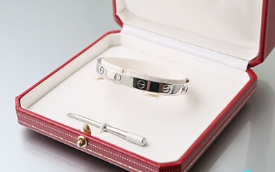 CARTIER Bracelet jonc ovale en or blanc... - Lot 100 - Vasari Auction