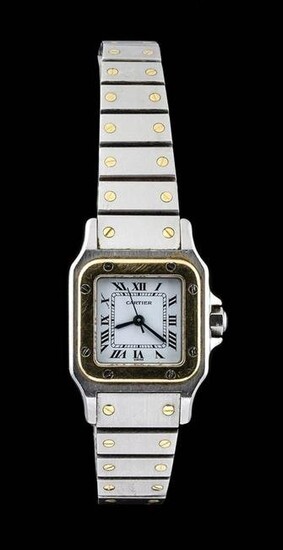 CARTIER SANTOS Lady steel and gold wristwatch