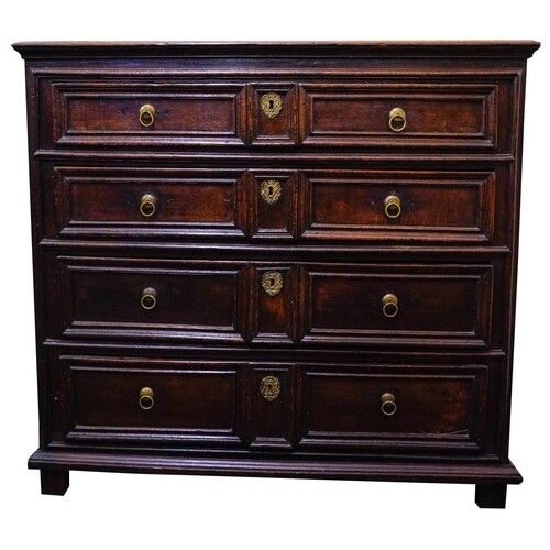 CHARLES II OAK CHEST OF DRAWERS LATE 17TH CENTURY the rectan...