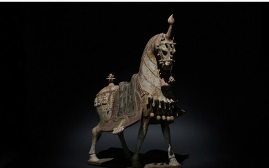 CHINESE NORTHER WEI DYNASTY TERRACOTTA HORSE WITH