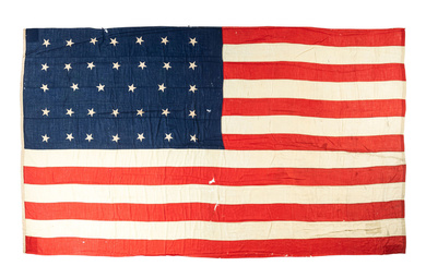 [CIVIL WAR]. 34-star flag purportedly flown at Fort Warren, Boston, MA. Ca 1861-1863.