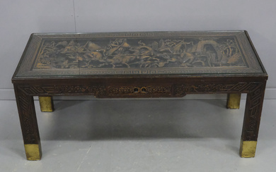 COFFEE TABLE, WITH CUT DECOR, ORIENTAL STYLE.