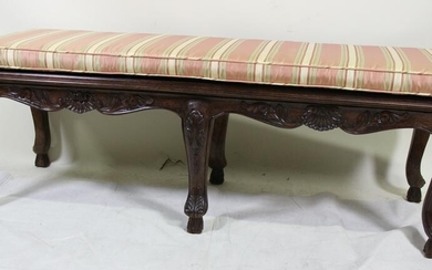 COUNTRY FRENCH STYLE CARVED BENCH