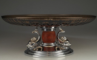 Cake stand - Glass, Silver-plated