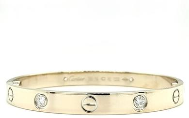 Cartier 18K White Gold Diamond Bangle Bracelet