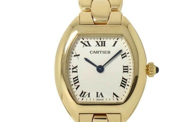Cartier Tonneau SM W15174P4 Women's Watch Ivory Dial K18YG Yellow Gold Solid Quartz