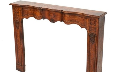 Carved Walnut French Louis XV Mantle