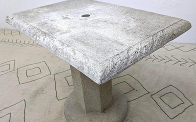 Cast Stone Pedestal Table. Thick top with decorated edg