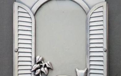 Cat In Window Metal Glass Art Deco Picture Frame, Vintage Austin Collection