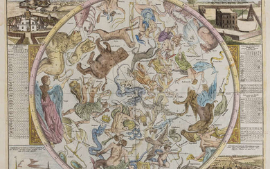 Celestial.- Homann (Johann Baptist) Hemisphaerium Coeli Boreale [and] Hemisphaerium Coeli Australe, a pair of celestial charts, [c. 1740] (2)