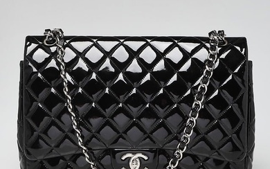 Chanel Black Quilted Patent Leather