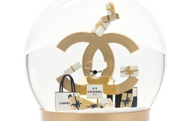 Chanel Glass CC Shopping Bag Snow Globe Gold