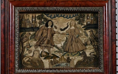 Charles II Silk Raised Needlework