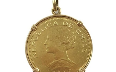 Chilean gold coin denomination 100 pesos