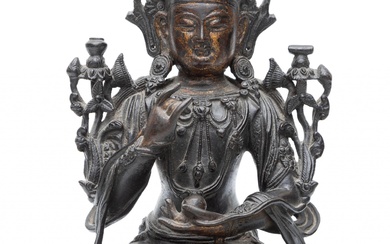 China, a bronze figure of a Manjushri, Ming Dynasty, 15th-16th Century