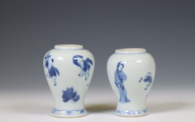 China, two blue and white porcelain jarlets, Kangxi period (1662-1722)