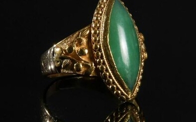 Chinese 22K Gold and Jadeite Ring