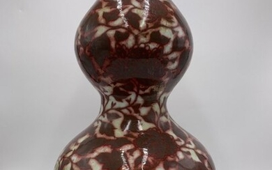 Chinese Double Gourd Red Underglaze Porcelain Vase