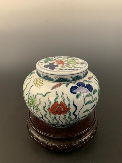Chinese Doucai Lotus Jar