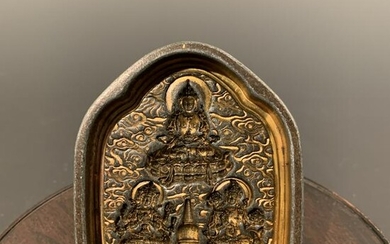 Chinese Gilt Bronze Mold of Buddha